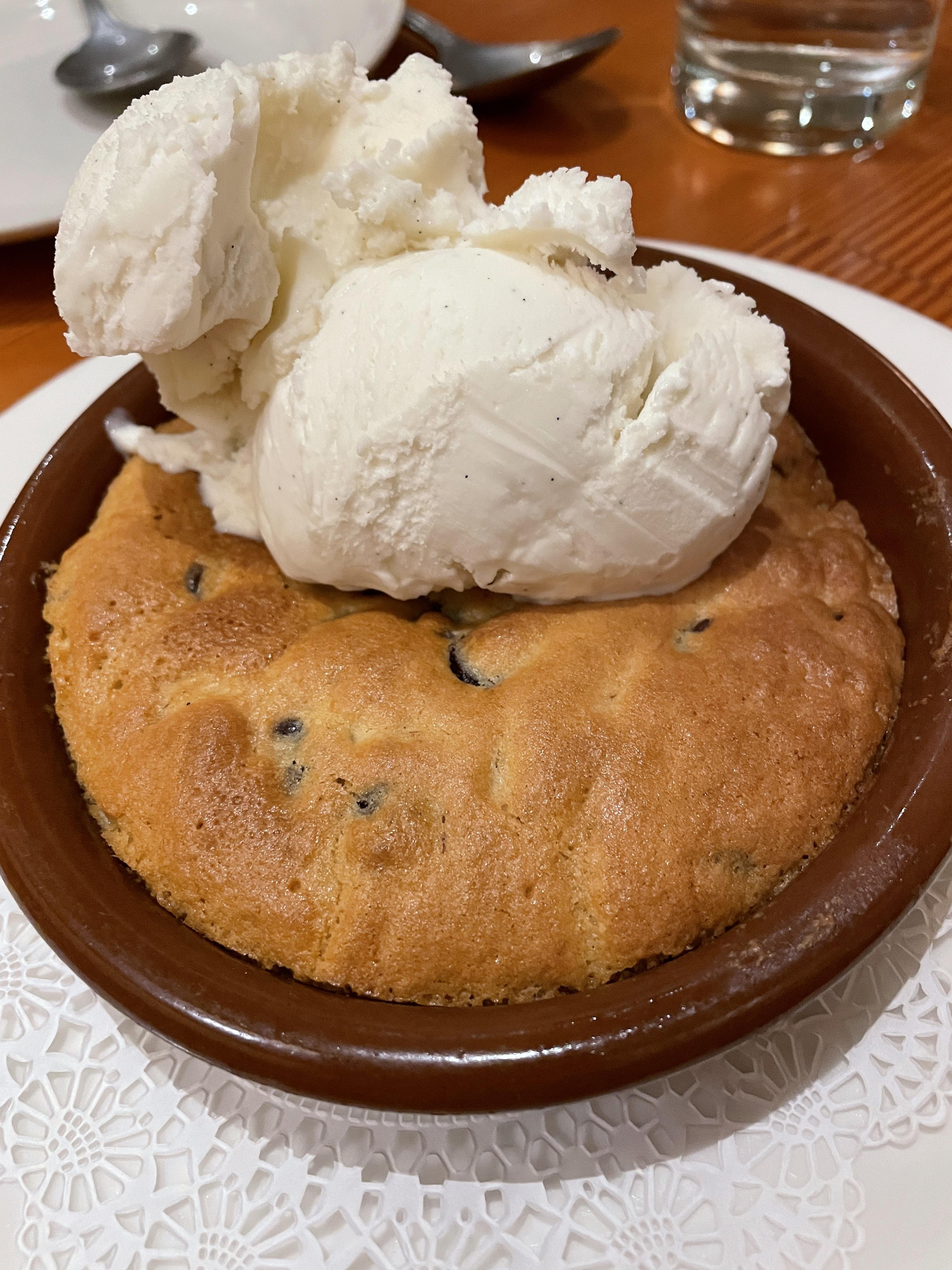 Chocolate Chip Cookie in Skillet Alamode