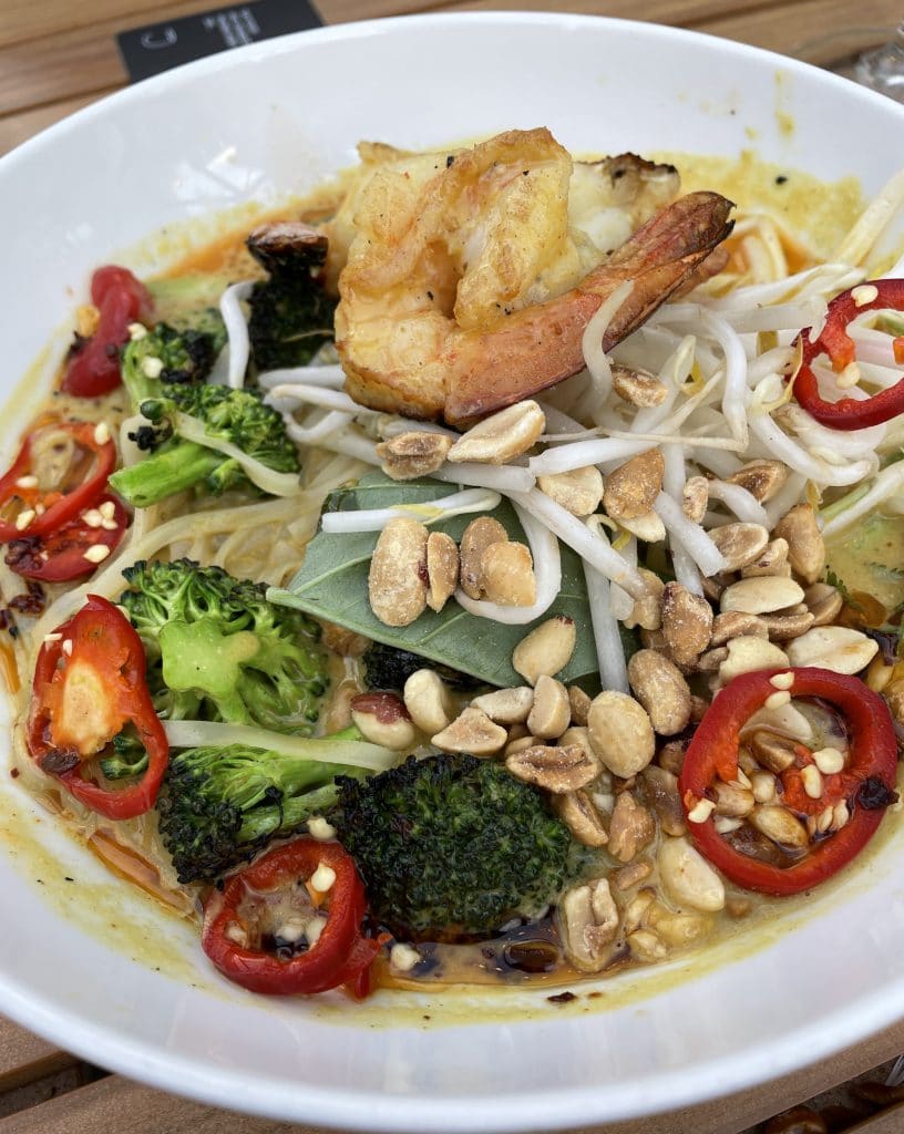 Roasted Peanut Curry Noodle Bowl