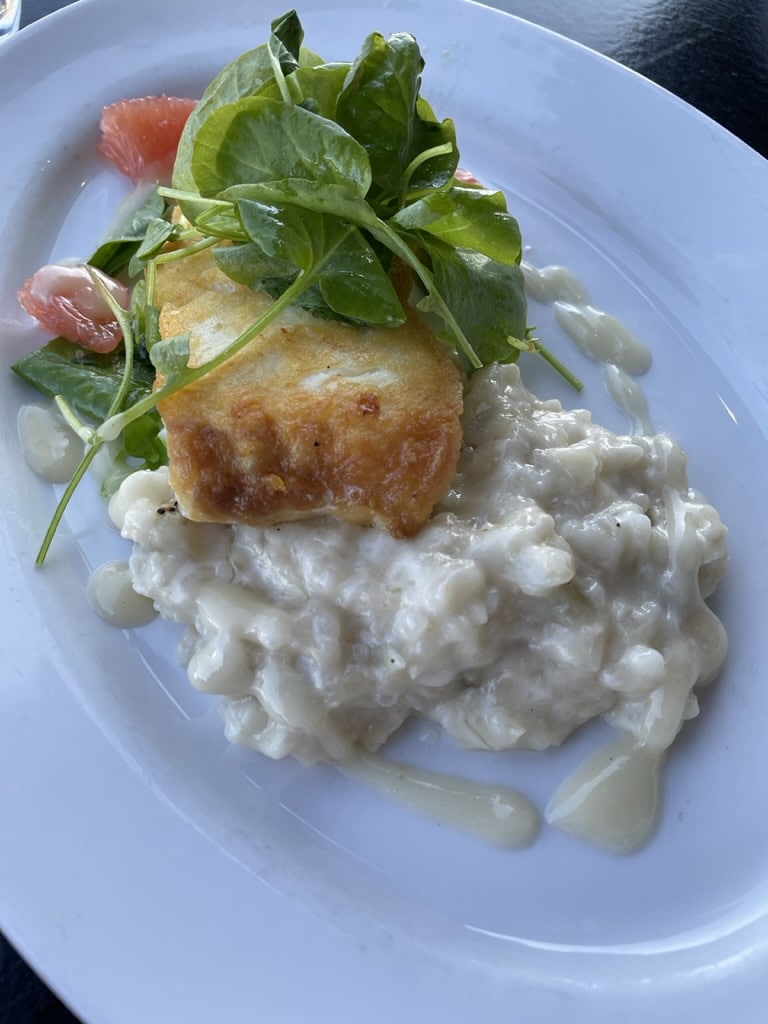 Pan Seared Halibut with Risotto