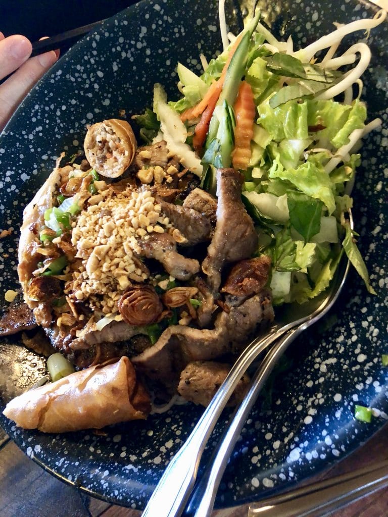 Bún with Egg Roll and Grilled Pork