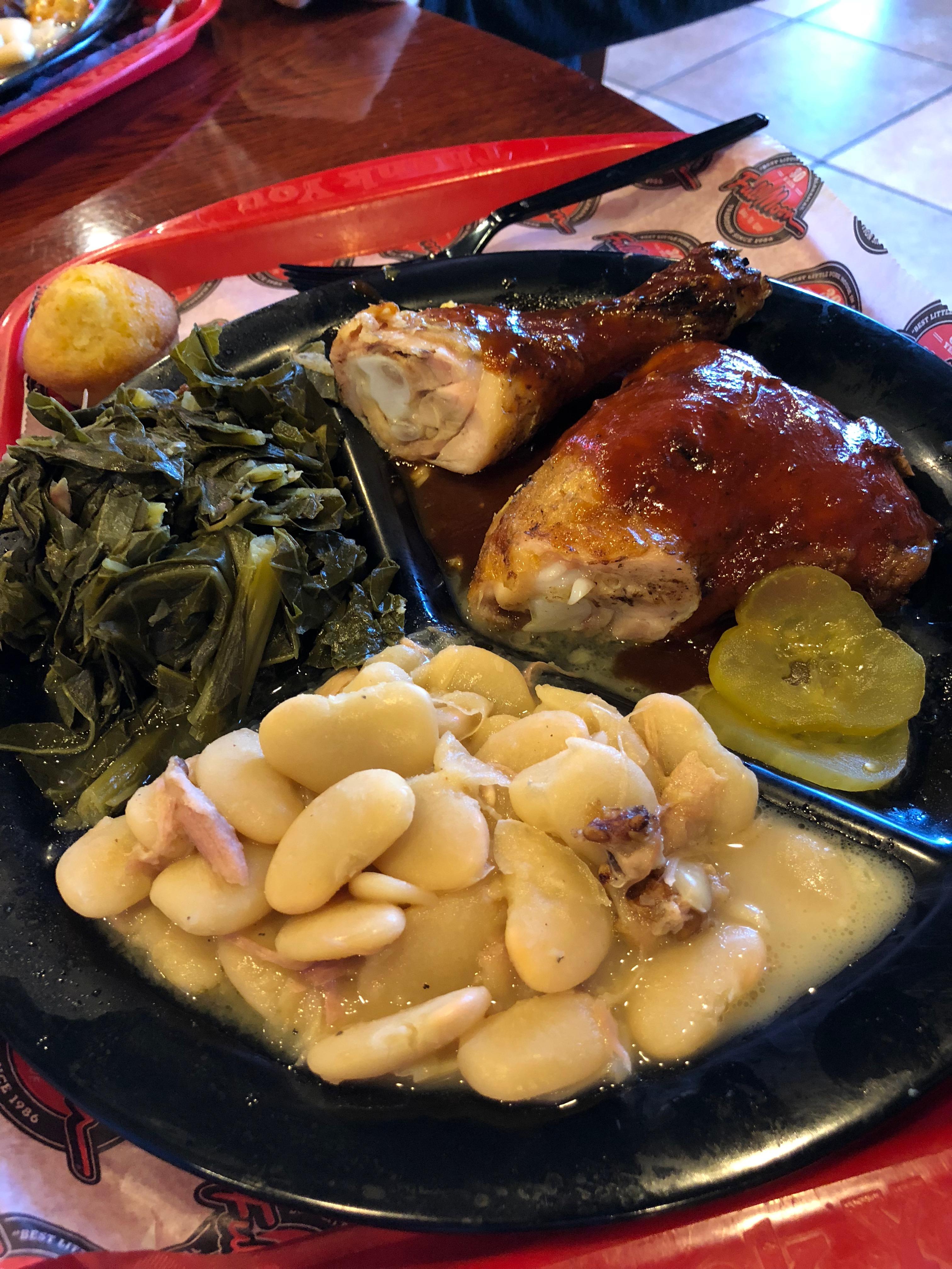 Chicken with Collards and Lima Beans