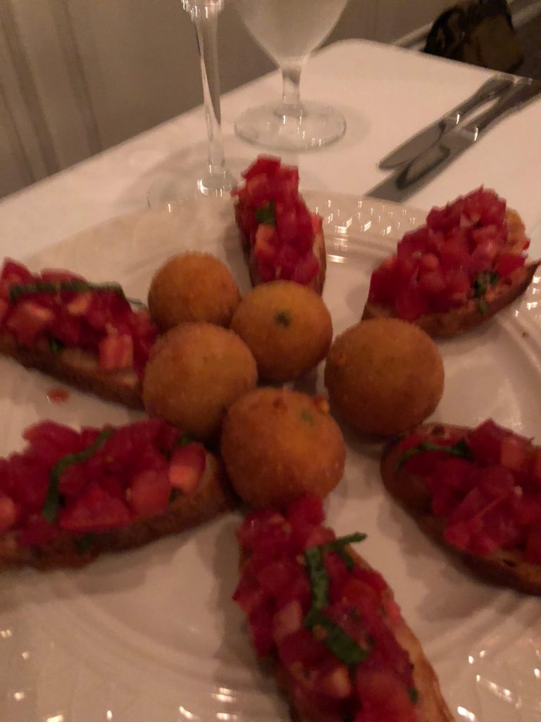 Bruschetta and Risotto Balls