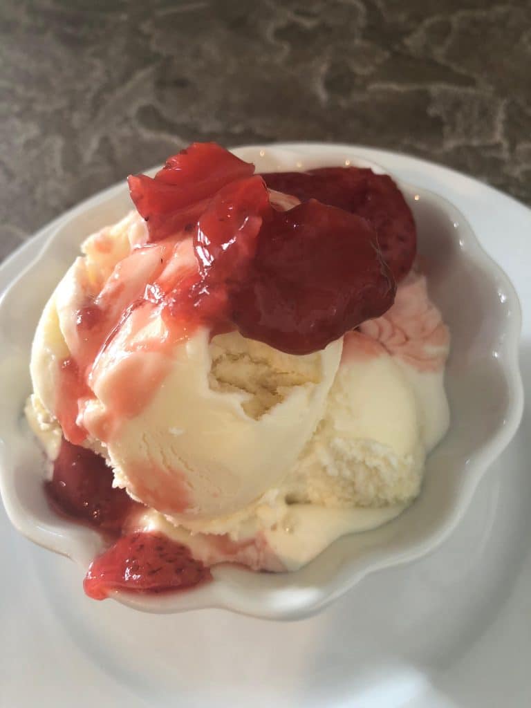 Vinalia Ice with Strawberry Balsamic Preserves