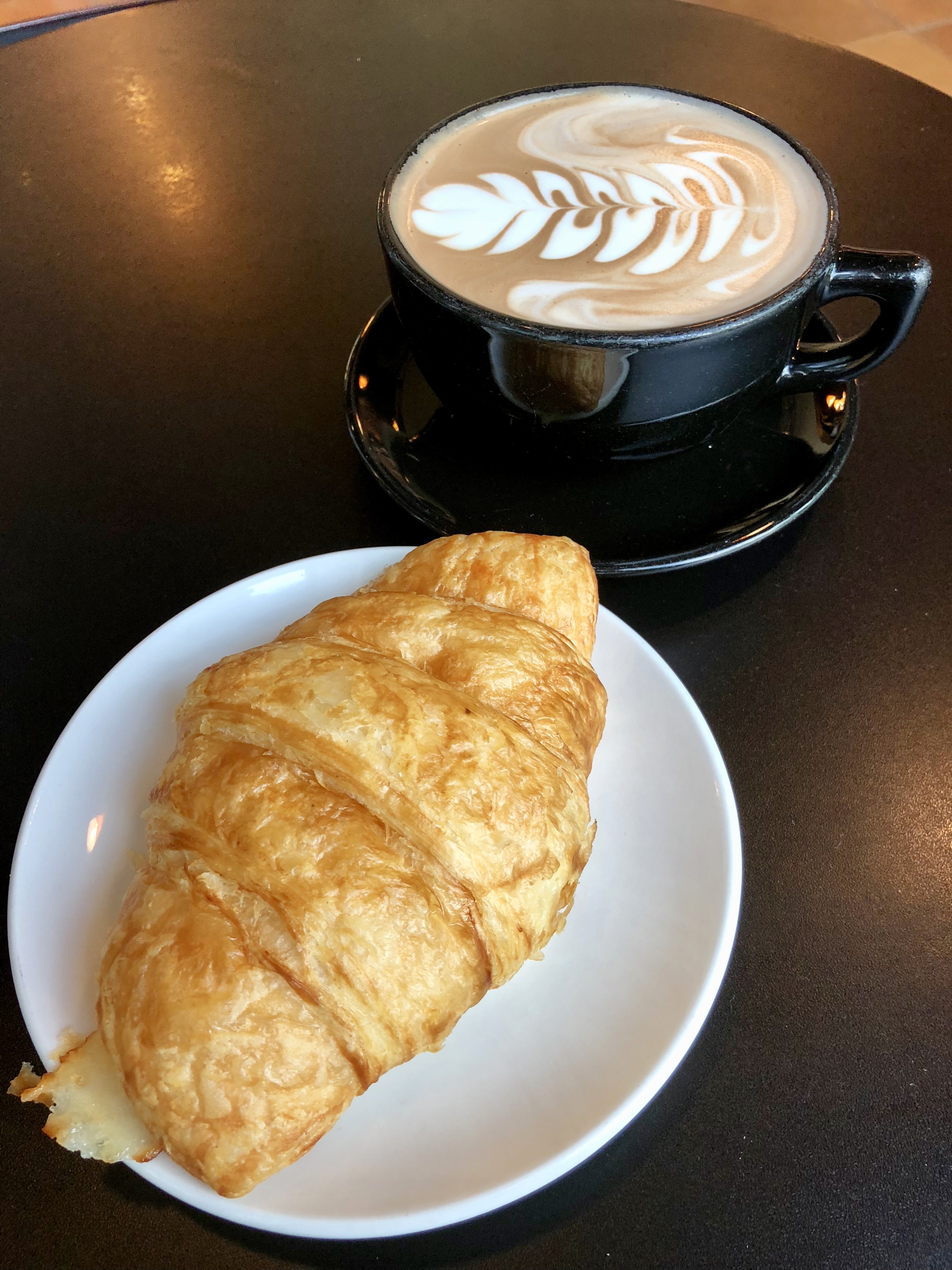Ham and Cheese Croissant and Mocha