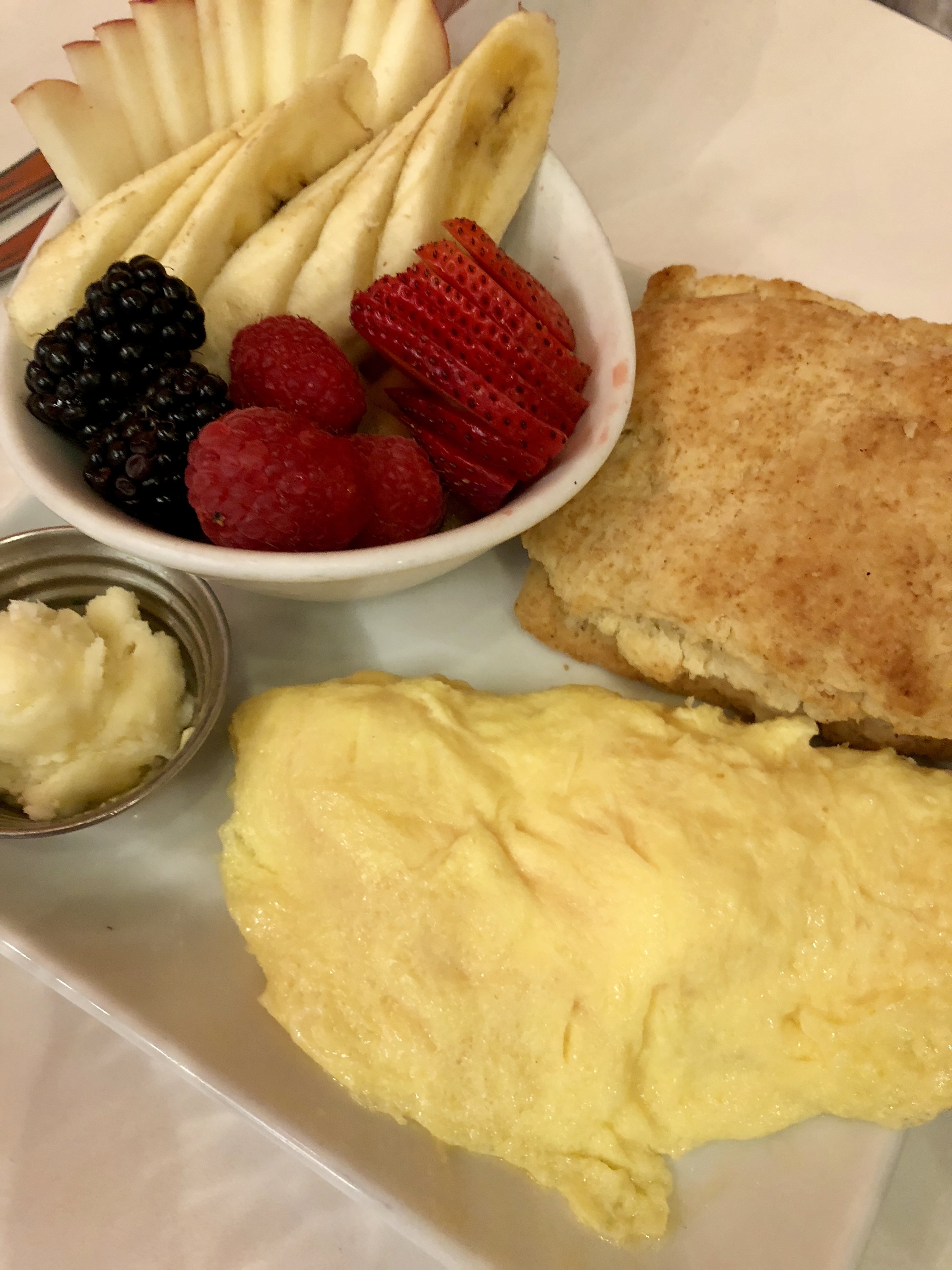 Omelet and Fruit Bowl
