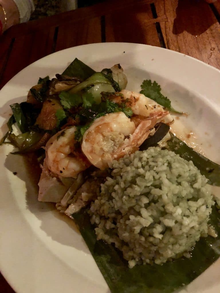 Banana Leaf Steamed Fish and Shrimp