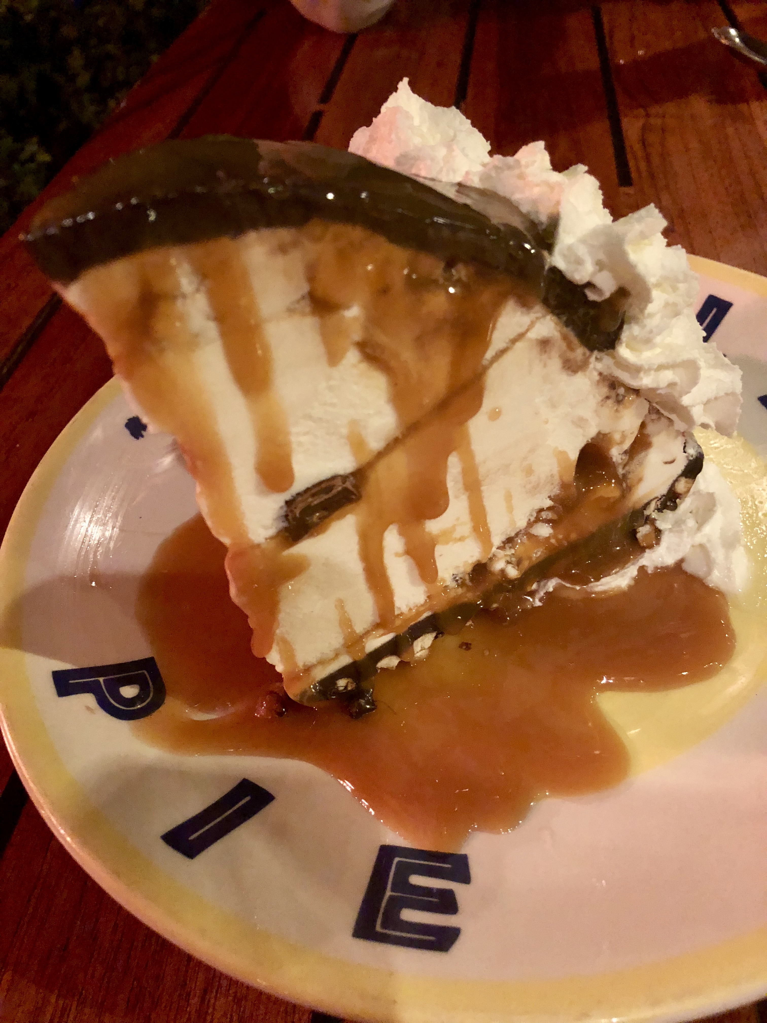 Hula Pie Variation with Pretzels and Caramel Sauce