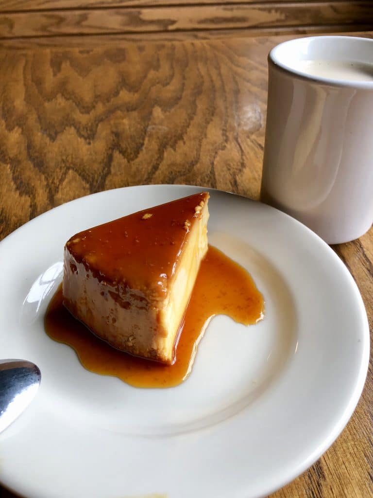 Flan with Café con Leche