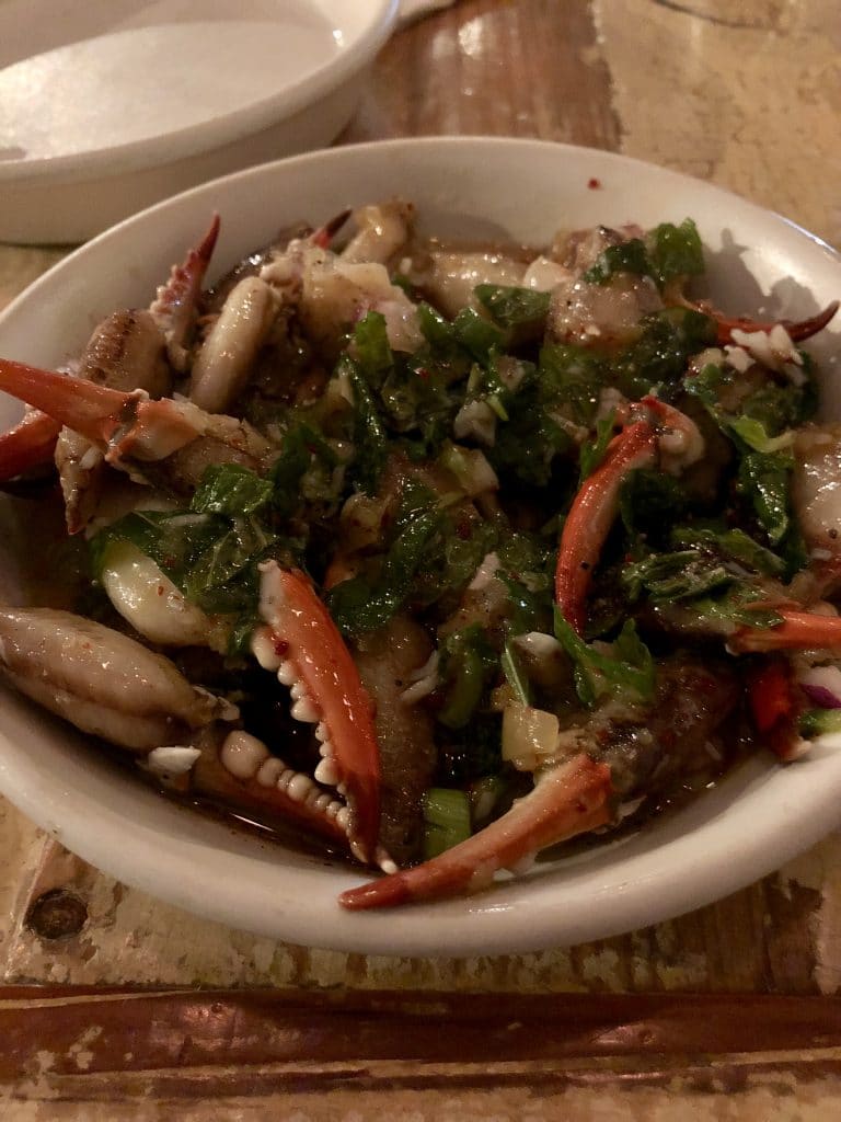 Crab Claws with Pickled Chilies