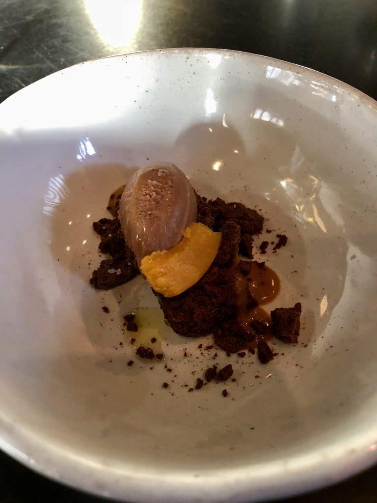 Chocolate Ice Cream with Mousse Crumble