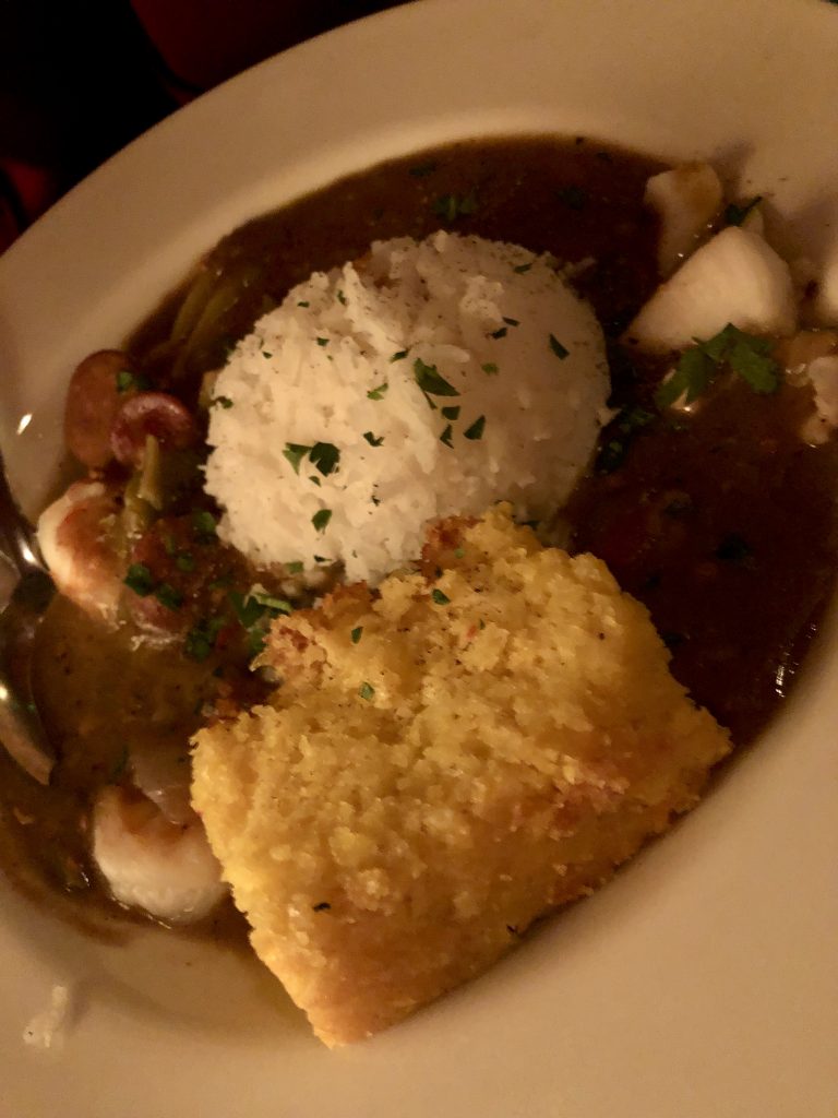 Seafood Gumbo with Cornbread