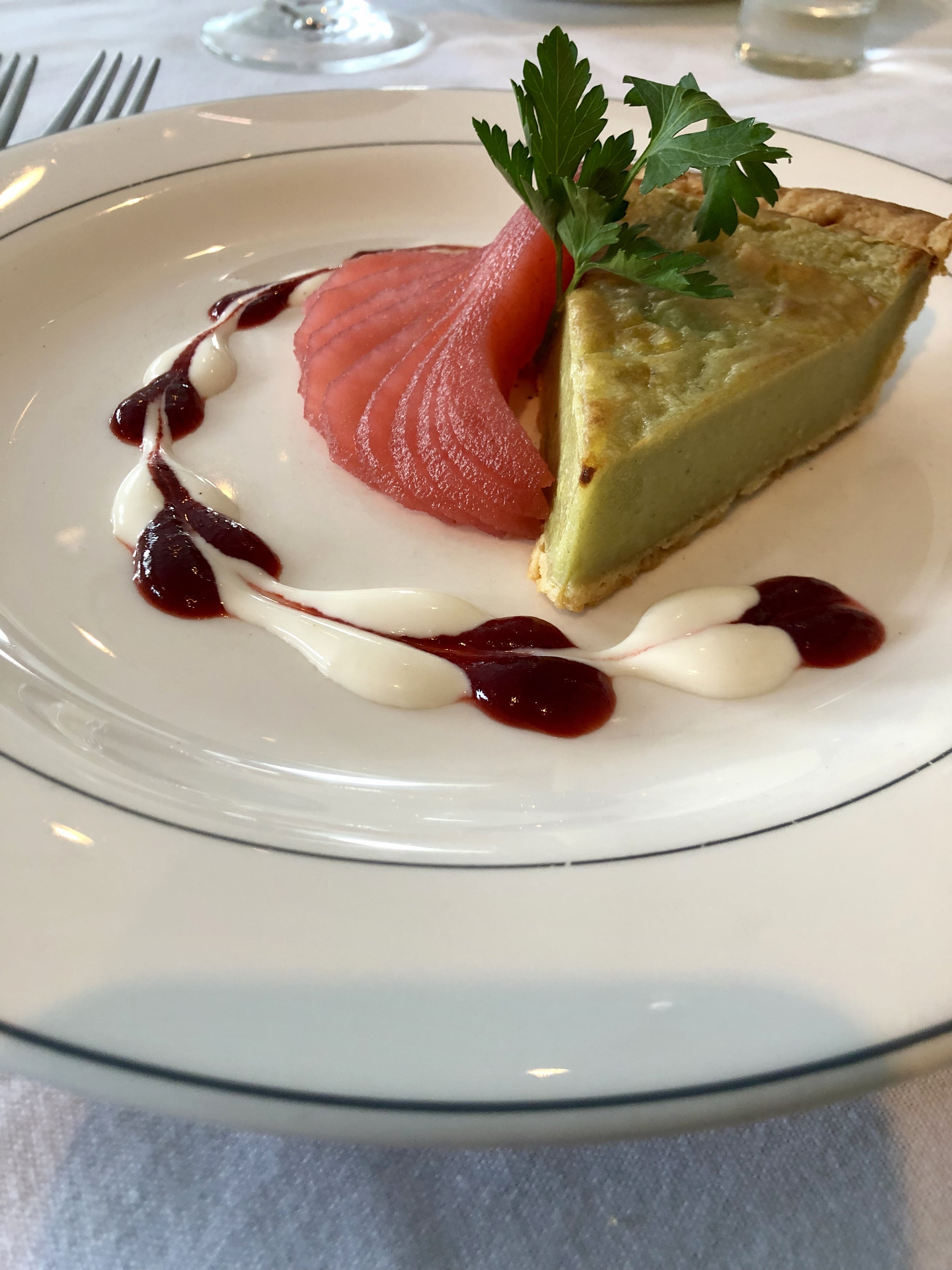 Gorgonzola Tart with Port Wine Poached Pear