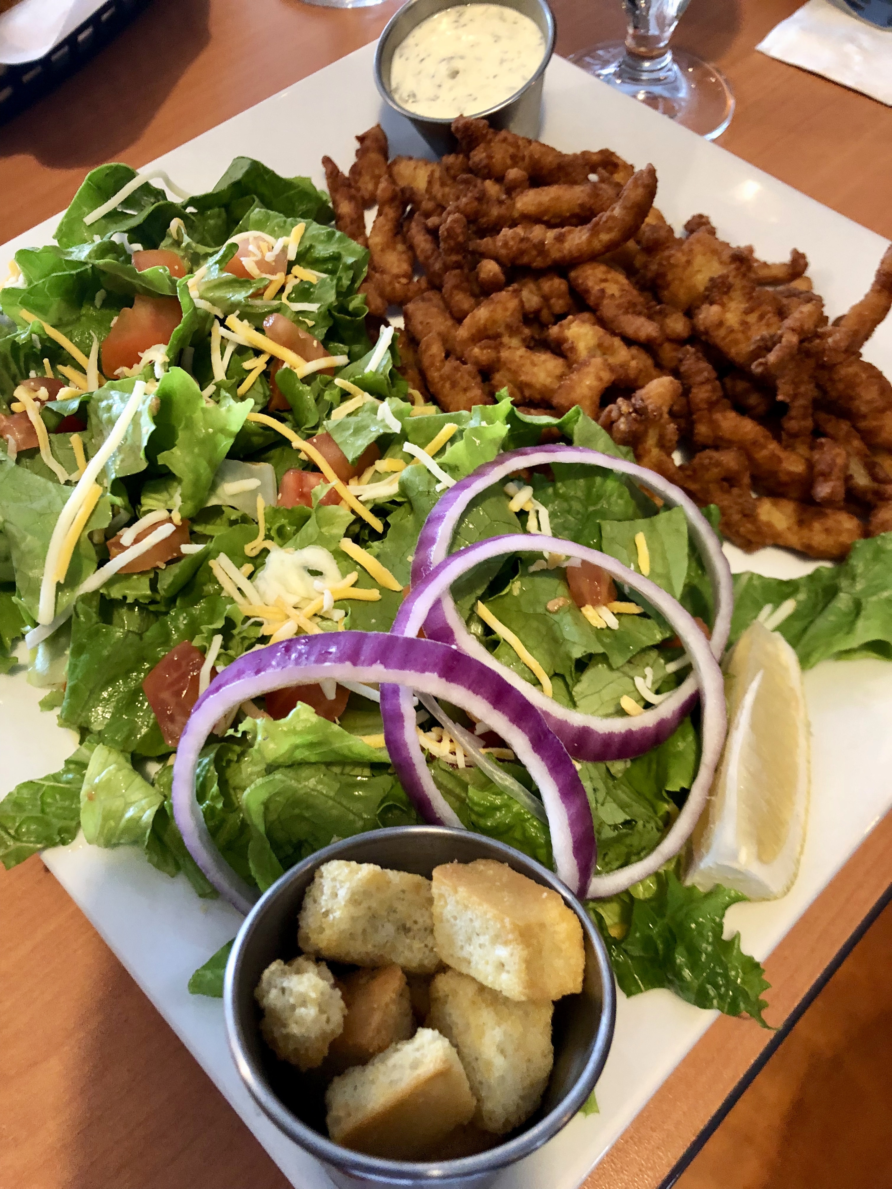 Fried Clams and Side Salad