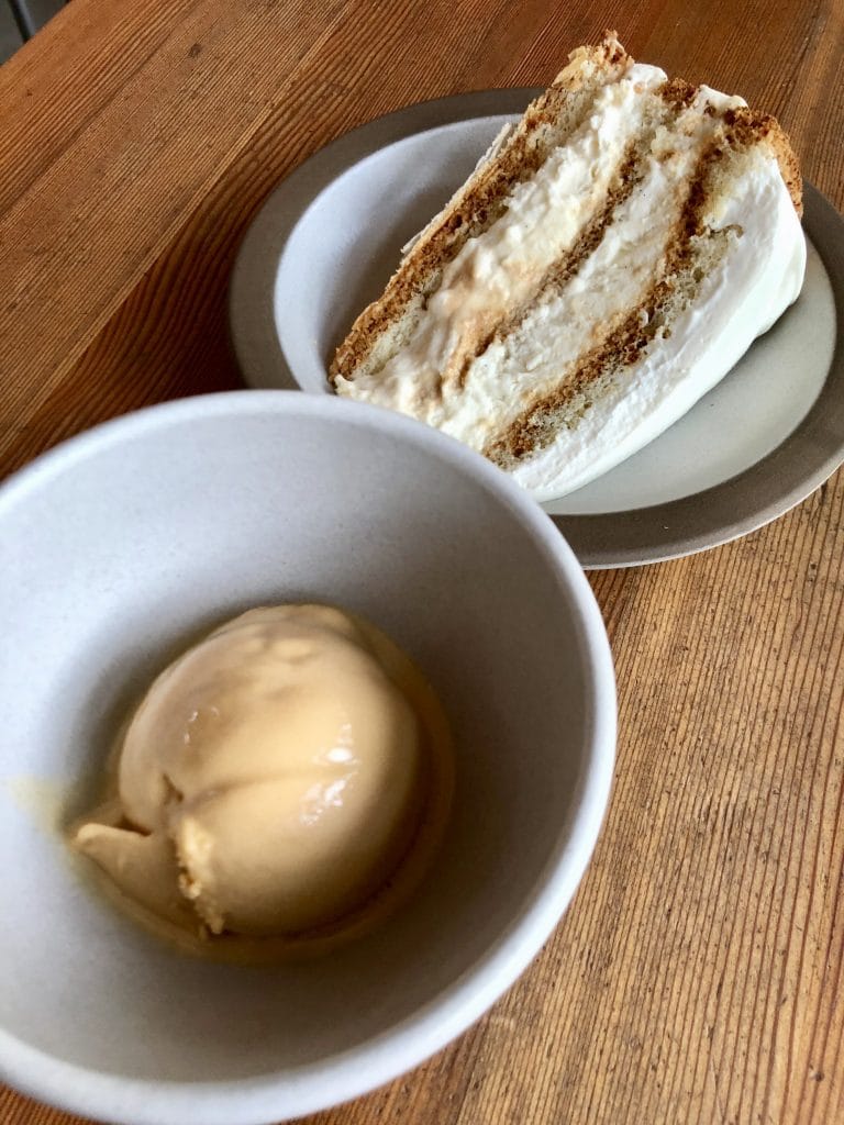 Tres Leche Cake with Salted Caramel Ice Cream