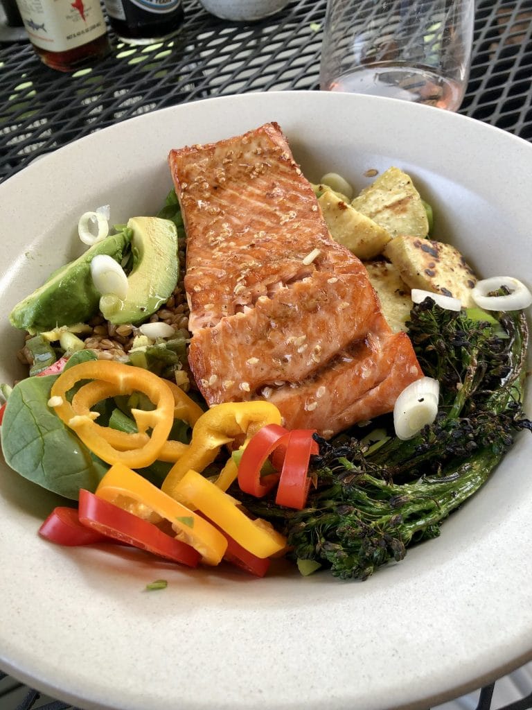 Salmon Veggie Bowl with Farro