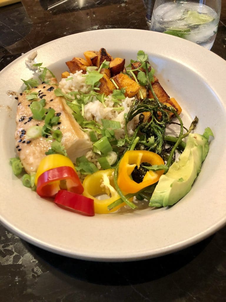 Salmon Veggie Bowl with Rice