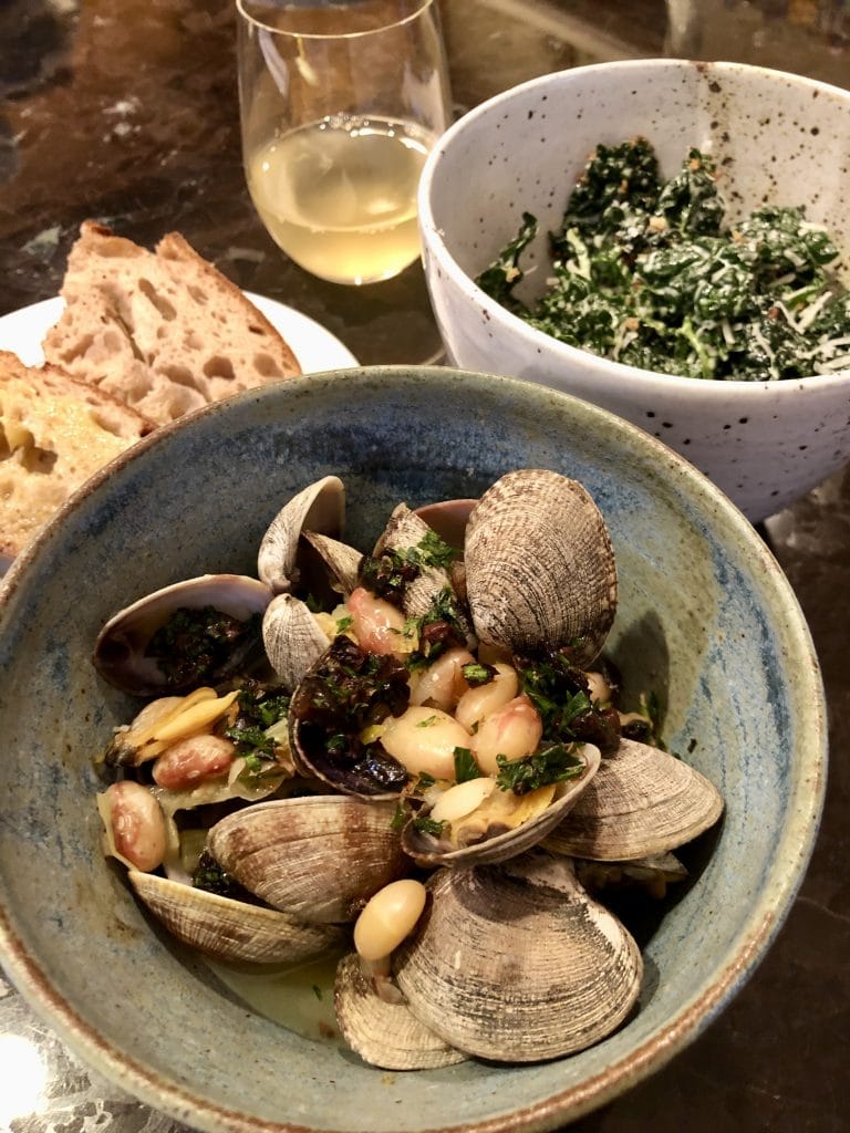 The Dinner: Clam Stew, Kale Salad, Sourdough and Wine