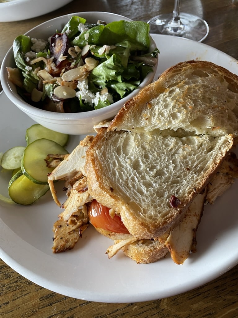 Turkey Grilled Cheese with Baby Lettuces Salad