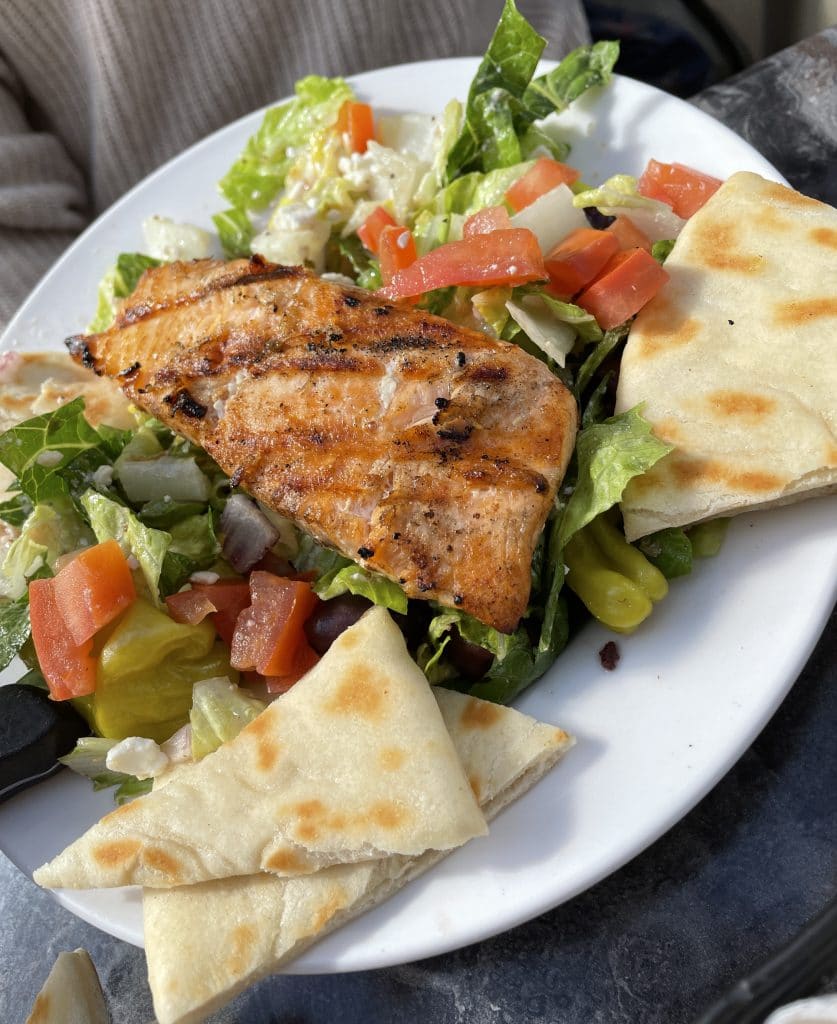 Greek Salad with Salmon