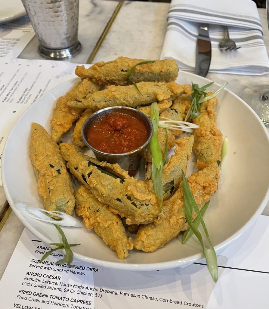 Fried Okra with Smoked Marinara