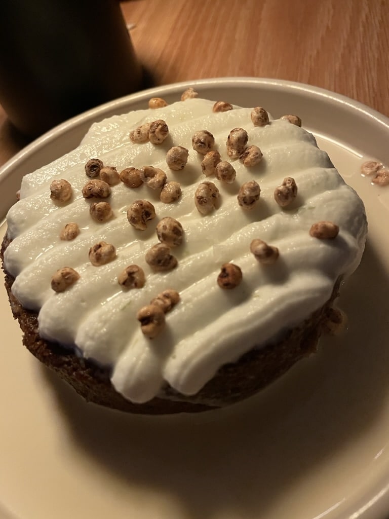 Date Tres Leches Cake with Puffed Sorghum