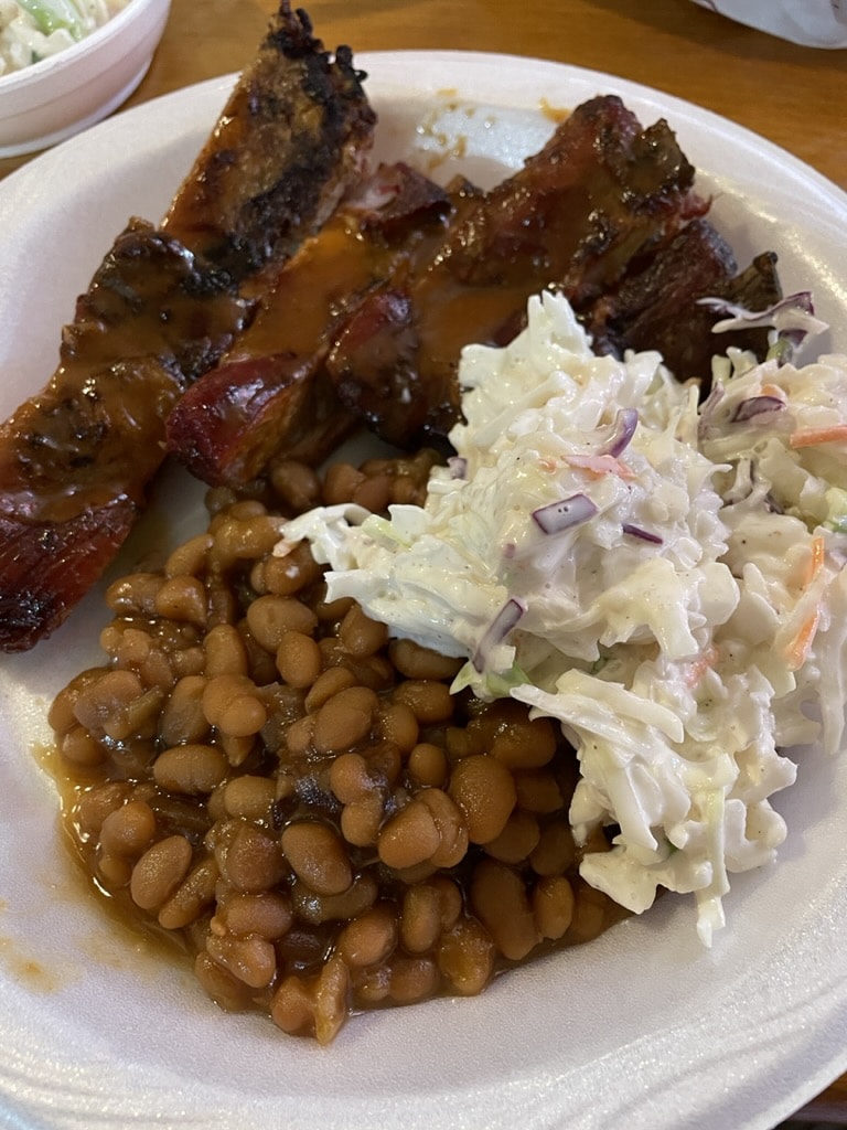 The Perfect Plate: Pork Ribs, Baked Beans and Coleslaw